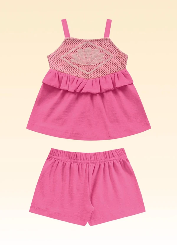Fakini Kids - Conjunto Regata/Short Rosa