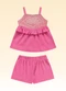 Fakini Kids - Conjunto Regata/Short Bege - variação: Rosa