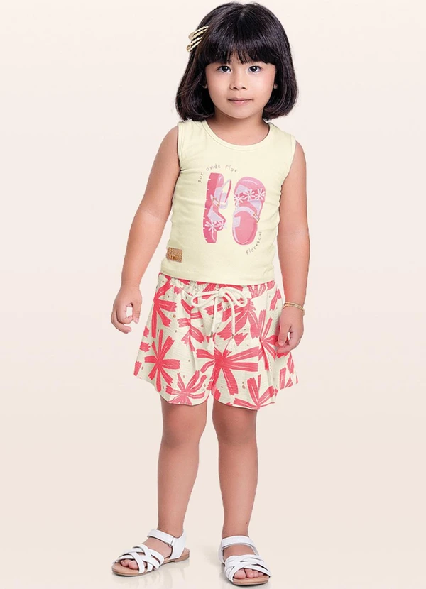 Fakini Kids - Conjunto Regata/Short Rosa