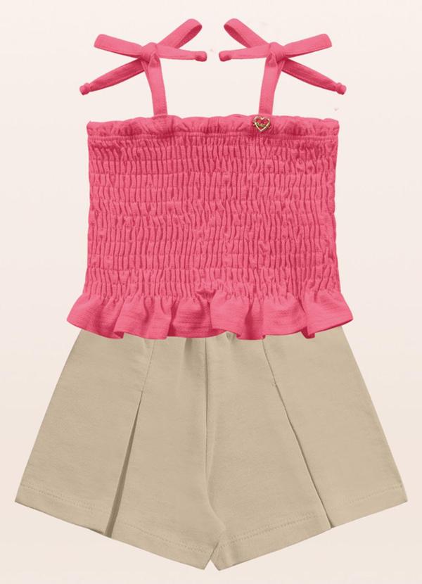 Fakini Kids - Conjunto Regata/Short Rosa
