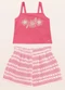 Fakini Kids - Conjunto Regata/Short Bege - variação: Rosa