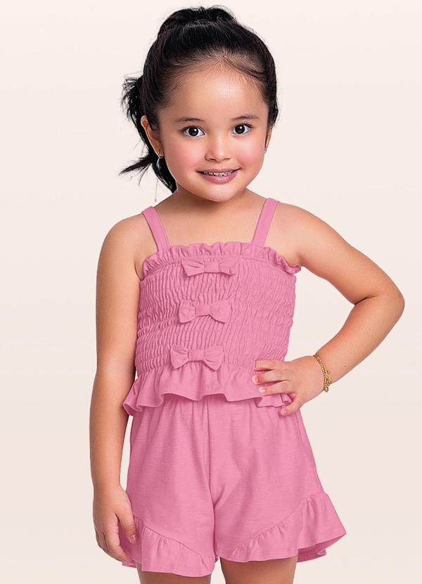 Fakini Kids - Conjunto Regata/Short Rosa