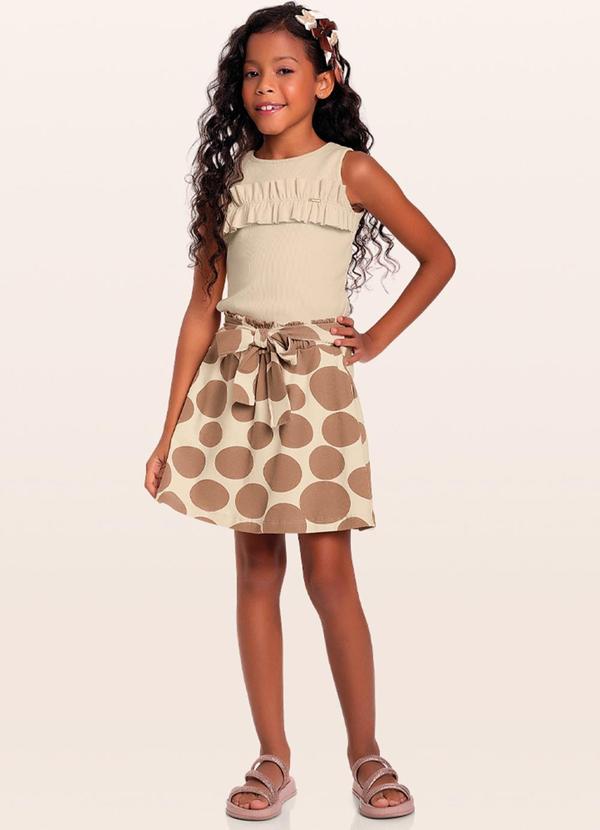 Fakini Kids - Conjunto Regata/Short-Saia Bege 1