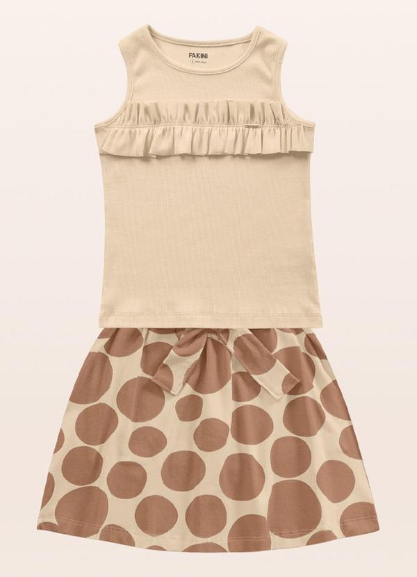 Fakini Kids - Conjunto Regata/Short-Saia Bege 3