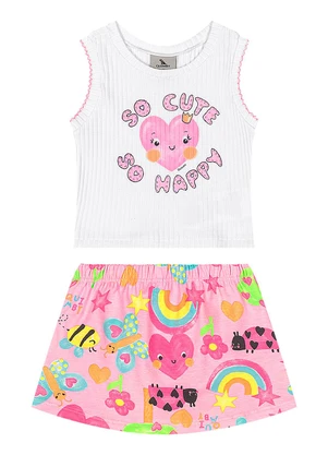 Quimby - Conjunto Regata Short-Saia Branco - QUIMBY
