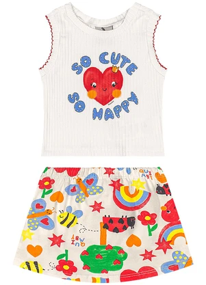 Quimby - Conjunto Regata Short-Saia Branco - QUIMBY