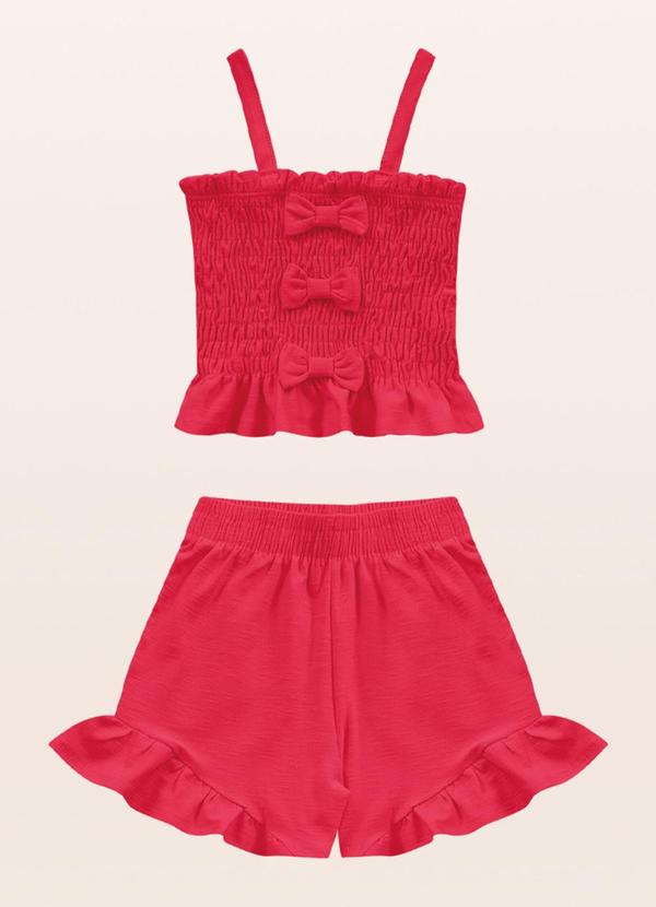 Fakini Kids - Conjunto Regata/Short Vermelho