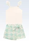 Fakini Kids - Conjunto Regata/Shorts Saia Vermelho - variação: Bege