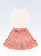 Fakini Kids - Conjunto Regata/Shorts Saia Vermelho - variação: Bege