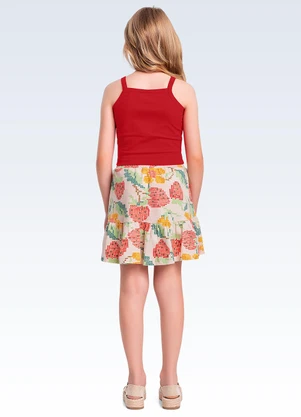Fakini Kids - Conjunto Regata/Shorts Saia Vermelho - FAKINI KIDS