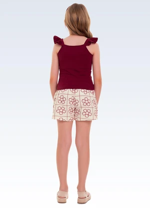 Fakini Kids - Conjunto Regata/Shorts Saia Vermelho - FAKINI KIDS