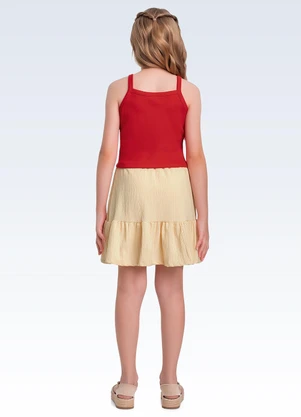 Fakini Kids - Conjunto Regata/Shorts Saia Vermelho - FAKINI KIDS