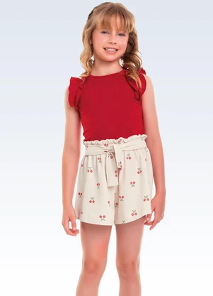 Fakini Kids - Conjunto Regata/Shorts Vermelho - FAKINI KIDS