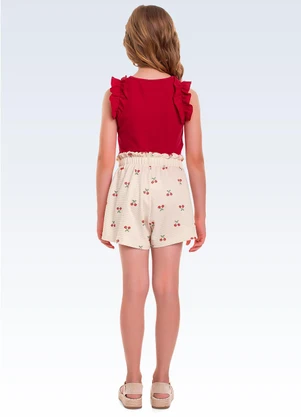 Fakini Kids - Conjunto Regata/Shorts Vermelho - FAKINI KIDS