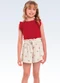 Fakini Kids - Conjunto Regata/Shorts Rosa - variação: Vermelho