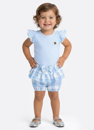 Pulla Bulla - Conjunto Ribana com Elastano Leve Azul - PULLA BULLA