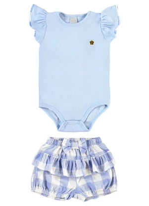 Pulla Bulla - Conjunto Ribana com Elastano Leve Azul - PULLA BULLA
