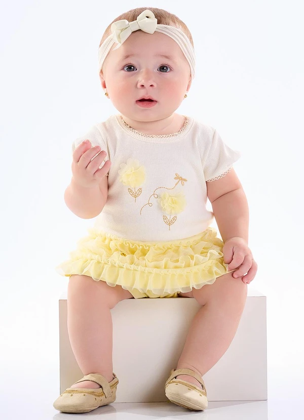 Pulla Bulla - Conjunto Ribana com Elastano Leve Bege