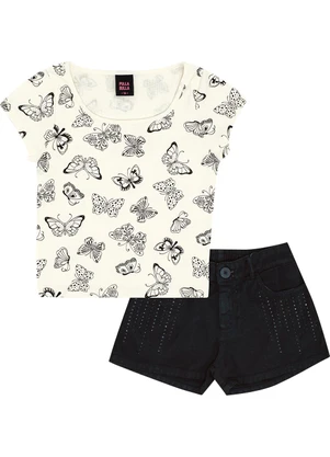 Pulla Bulla - Conjunto Ribana com Elastano Leve Bege - PULLA BULLA