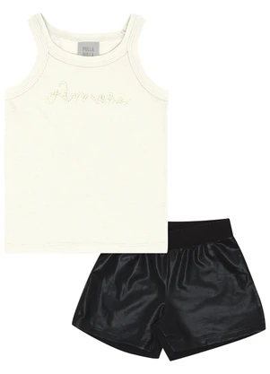 Pulla Bulla - Conjunto Ribana com Elastano Leve Bege - PULLA BULLA