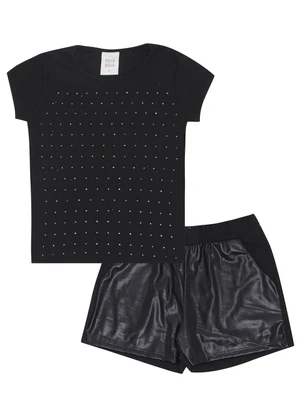 Pulla Bulla - Conjunto Ribana com Elastano Leve Preto - PULLA BULLA