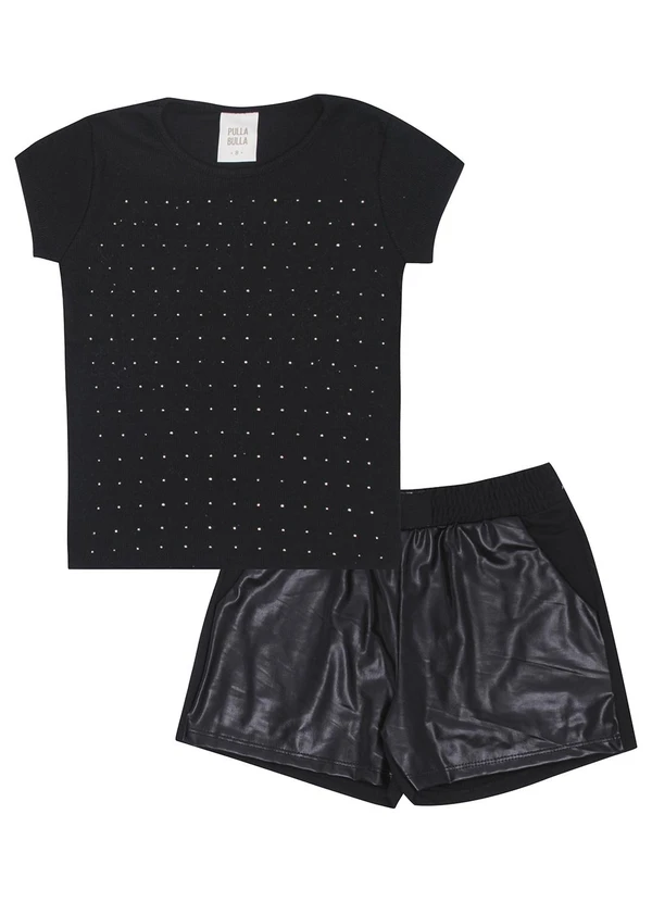 Pulla Bulla - Conjunto Ribana com Elastano Leve Preto