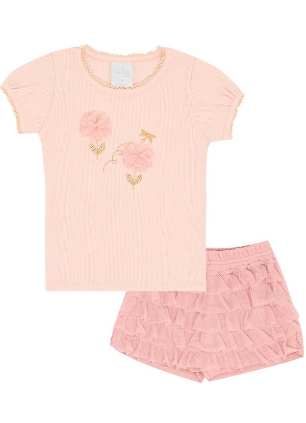 Pulla Bulla - Conjunto Ribana com Elastano Leve Rosa