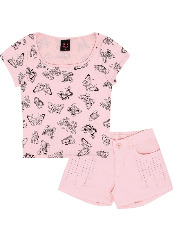 Pulla Bulla - Conjunto Ribana com Elastano Leve Rosa 2