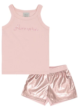 Pulla Bulla - Conjunto Ribana com Elastano Leve Rosa - PULLA BULLA