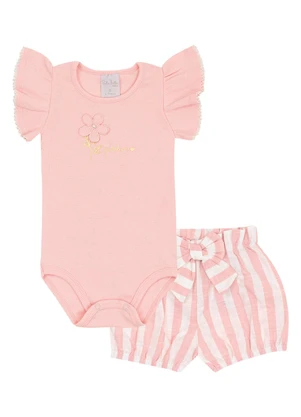 Pulla Bulla - Conjunto Ribana com Elastano Leve Rosa - PULLA BULLA