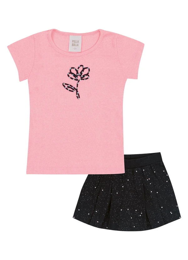 Pulla Bulla - Conjunto Ribana com Elastano Leve Rosa