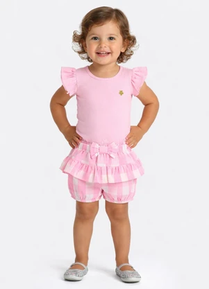 Pulla Bulla - Conjunto Ribana com Elastano Leve Rosa - PULLA BULLA