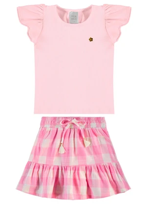 Pulla Bulla - Conjunto Ribana com Elastano Leve Rosa - PULLA BULLA