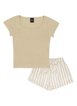 Pulla Bulla - Conjunto Ribana com Elastano Leve Verde - PULLA BULLA