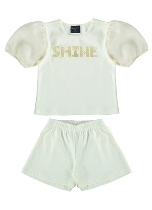 Guloseima - Conjunto Ribana Infantil Menina Branco - GULOSEIMA