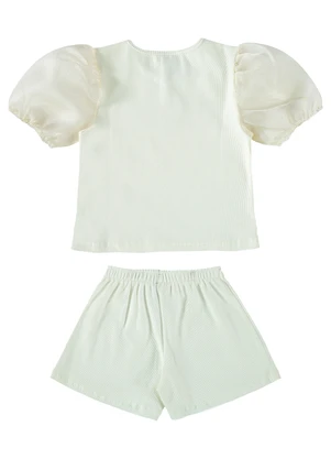 Guloseima - Conjunto Ribana Infantil Menina Branco - GULOSEIMA