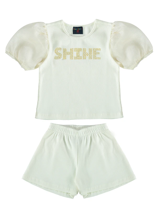 Guloseima - Conjunto Ribana Infantil Menina Branco