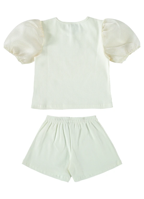 Guloseima - Conjunto Ribana Infantil Menina Branco 2