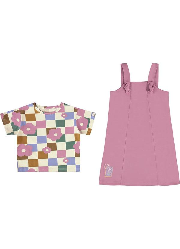 Malwee Kids - Conjunto Rosa Claro Box Vichy Floral
