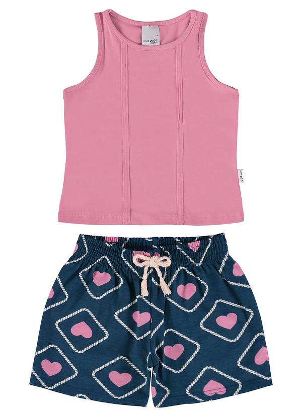 Malwee Kids - Conjunto Rosa Claro Cropped Corações 4