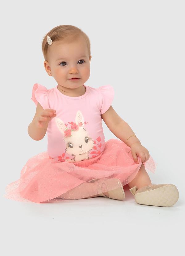 Carinhoso - Conjunto Rosa Coelhinho com Tule Menina