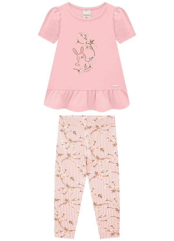 Carinhoso - Conjunto Rosa Coelhinho em Cotton Menina