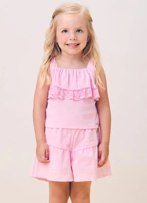 Momi - Conjunto Rosa com Babado de Renda - MOMI