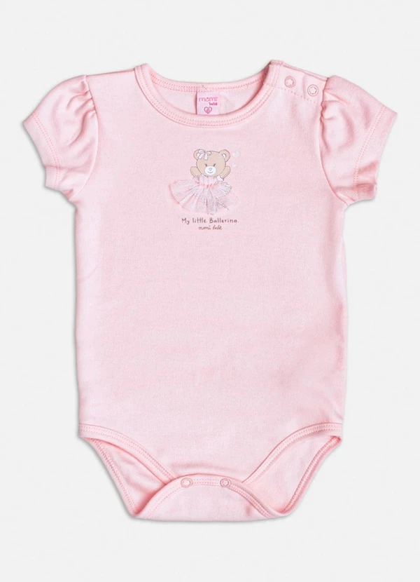 Momi - Conjunto Rosa com Bordado de Ursinho Rosa 3