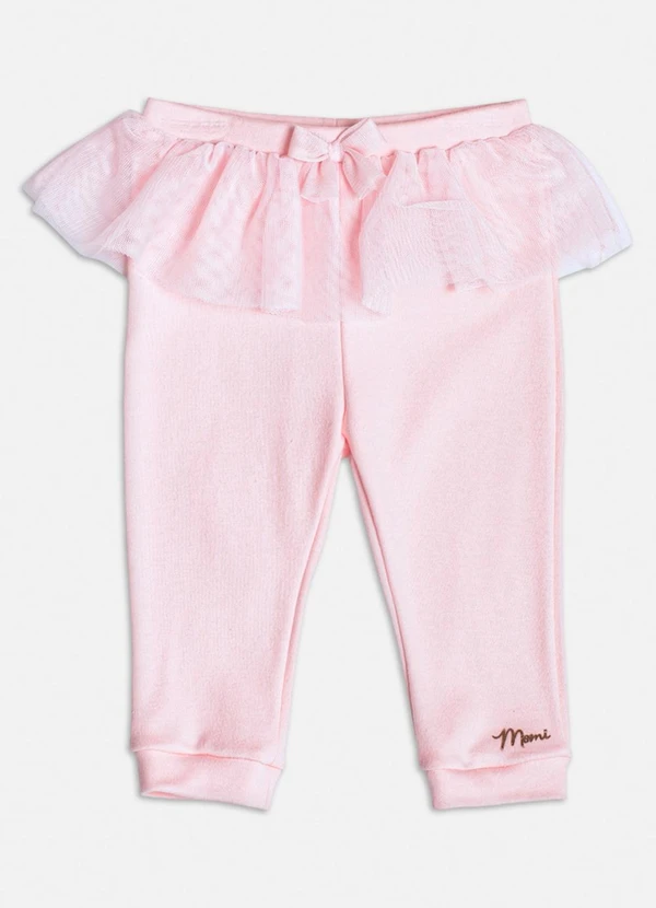 Momi - Conjunto Rosa com Bordado de Ursinho Rosa 4