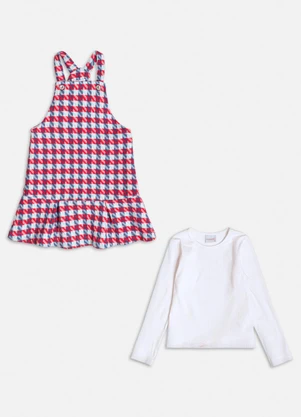 Momi - Conjunto Rosa de Pied Coq Branco - MOMI