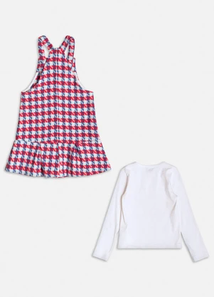 Momi - Conjunto Rosa de Pied Coq Branco - MOMI