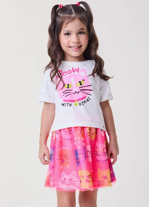 Bimbi - Conjunto Rosa de Tule com Gatinhos Pink 1