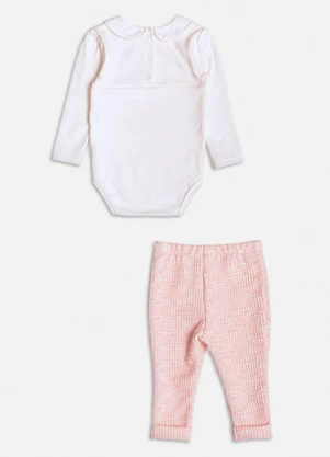 Momi - Conjunto Rosa de Tweed com Corações Rosa - MOMI