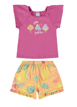 Malwee Kids - Conjunto Rosa Escuro Flavor com Aplique Menina - MALWEE KIDS